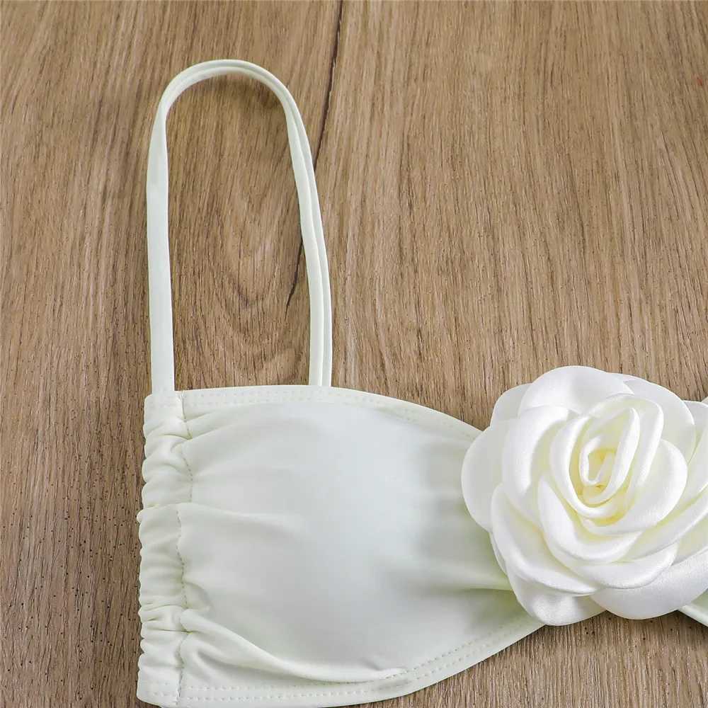 Sexy Flower Swimwear Bandeau Bikini 2025 Women Micro Thong Swimsuit Lace-up Swimming Wear Bathing Suit Bikinis Set jer BiquiniXJ250120