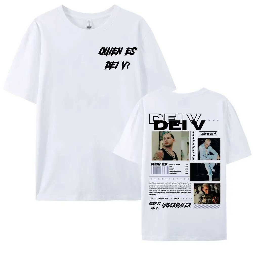 Rapper Who is Dei V? Underwater Tour T-shirts for Men Vintage Hip Hop Pop Music T-shirt Unisex O-Neck Oversized Cotton T Shirt X250203