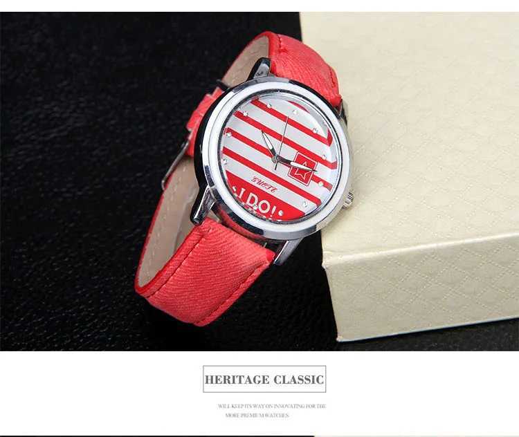 New Famous Brand Stripe Star Casual Quartz Watch Text Let Fabric Leather Dress Watch Relogio Womens Watch X250203