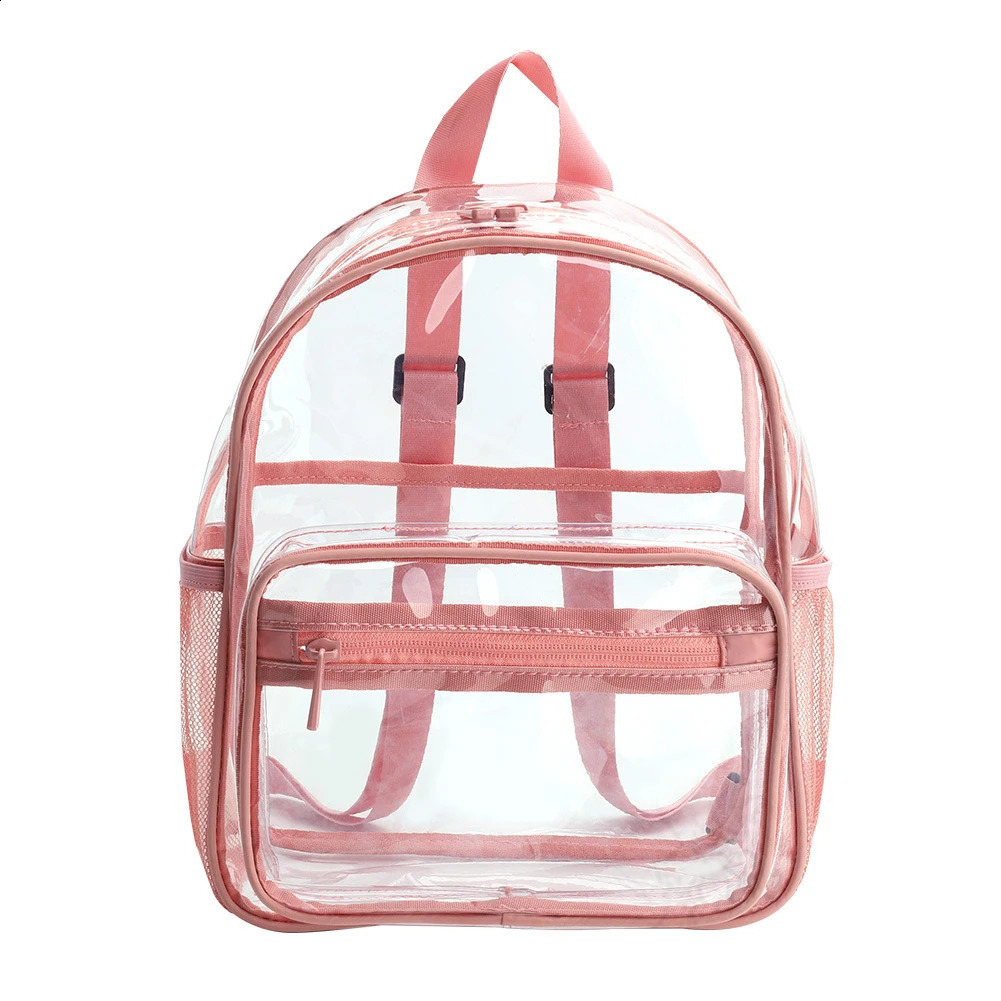 PVC Clear Shoulder Backpacks Top-Handle College Student Waterproof Rucksack 250122