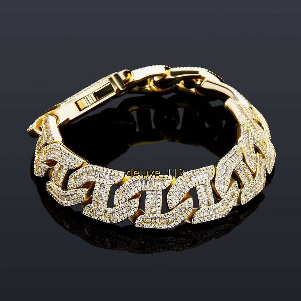 Hip Hop Bg Men Women Jewelry 15mm Brass Moissanite Dia Iced Out Cuban k Chain Necklace Bulk Order