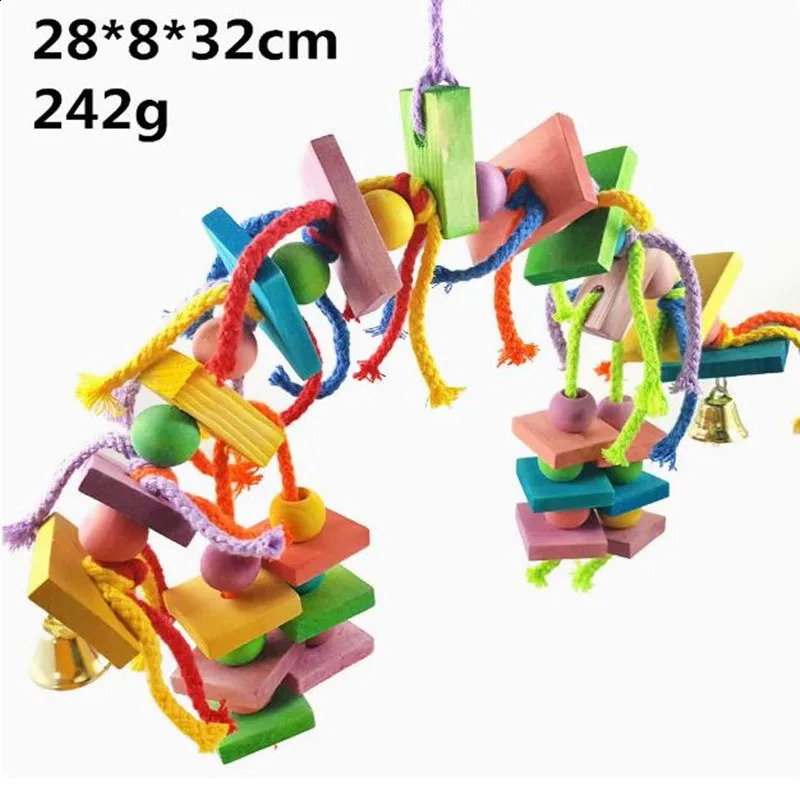 Parrot Grinding Swing Station Ladder String Toy Bird Supplies DIY Claw Paw Dumbbell Color Wood Rope Pet Products 250121