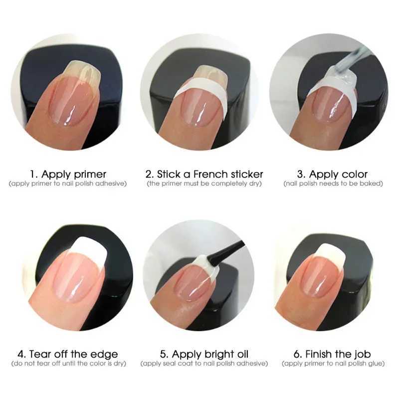 V-shaped White French Manicure Strip Wavy Line Nail Art Form Fringe Tip Guides Sticker DIY Nails Line Auxiliary Decoration ToolsXJ250120