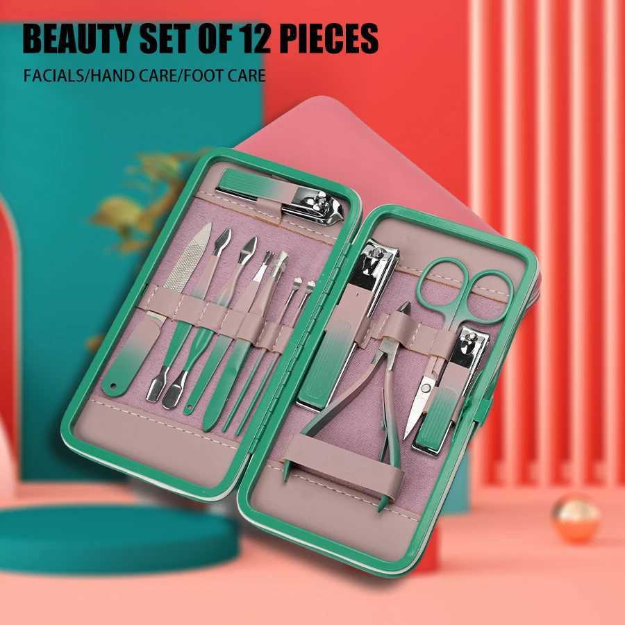 12 Pcs Manicure Cutters Nail Clipper Set Stainless Steel Ear Spoon Nail Clippers Pedicure Nail Art Tool ManicureXJ250116