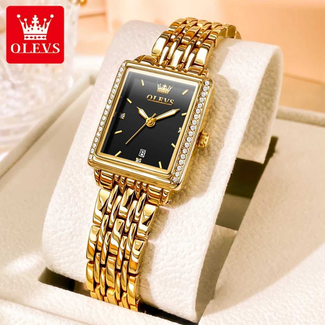 OLEVS 9995 Fashion Quartz Watch Gift Stainless Steel Watchband Rectangar-dial Wristwatch X250203