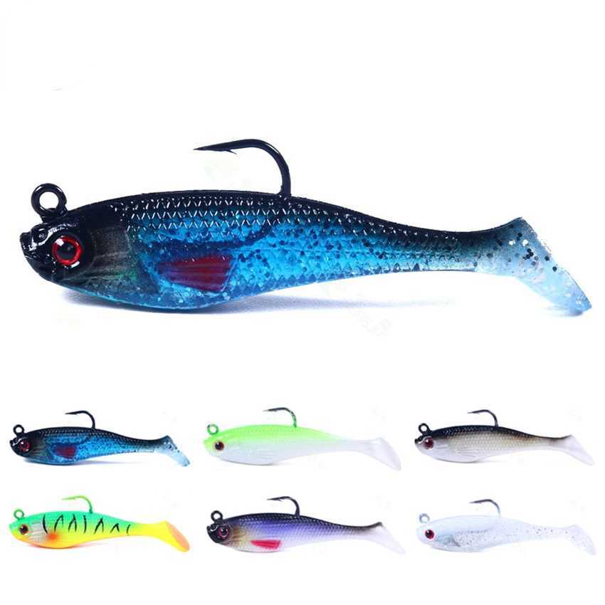 Sea Fishing Jigs Head Silicone Soft Bait 8cm-10g T tail Wobbler Fishing Lure Artificial Rubber Bait Swimbait Fishing TackleXJ250122