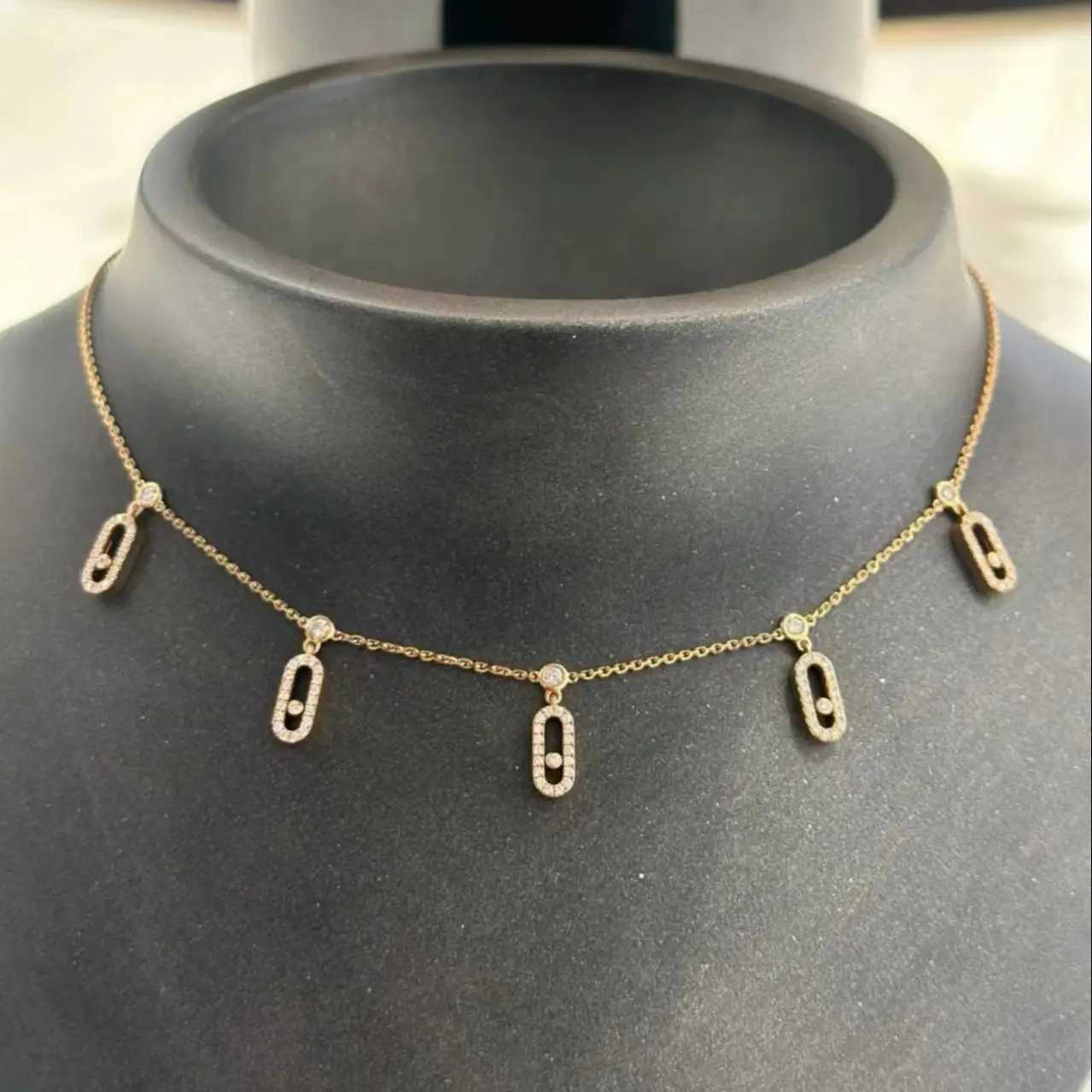 Popular French Brand Mobile Diamond 925 Sterling Silver Fashionable Womens Luxury Diamond Pendant Necklace Festival Party GiftsXJ250114