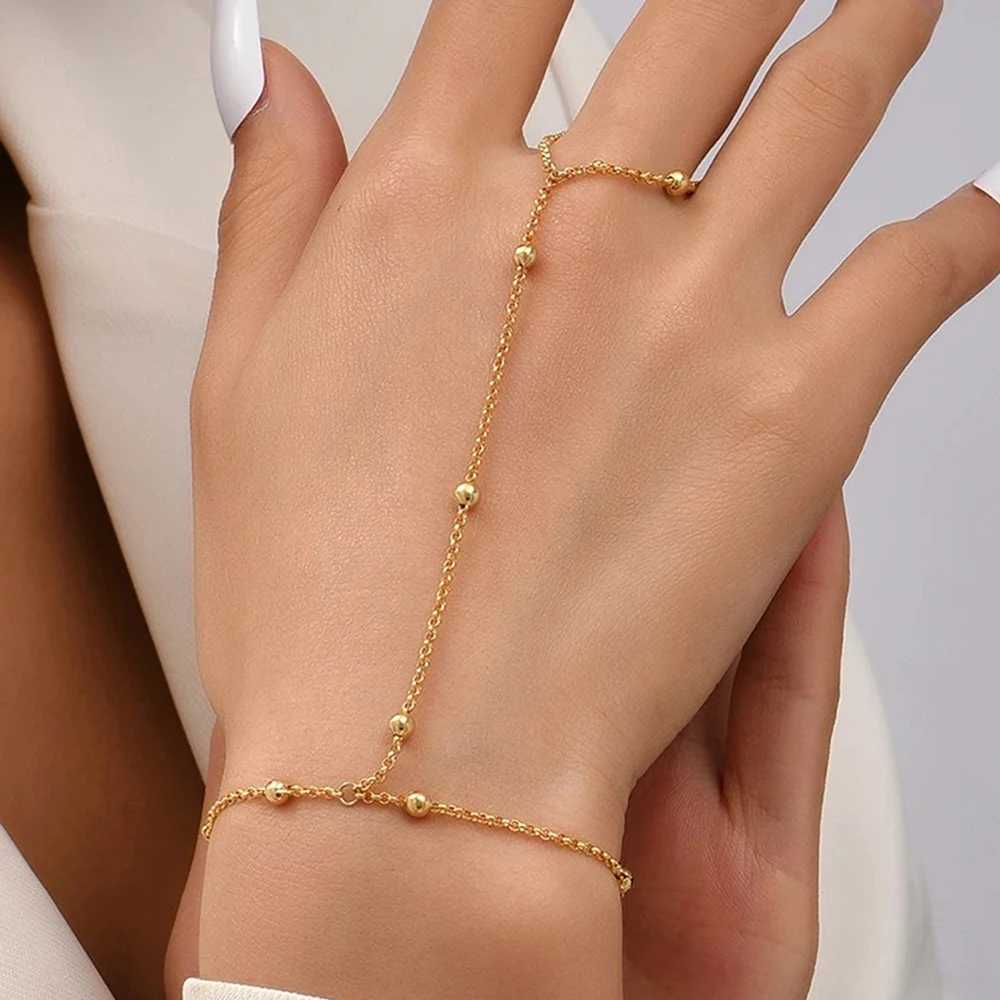 Stainless Steel Bracelets Personality Design Beaded Finger Chain Minimalist Bracelet For Women Jewelry Best Friend Gifts New W250121