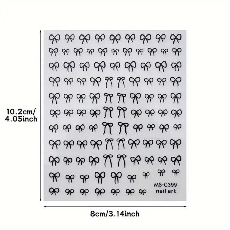 1/2pcs Black White Pink Mini Bowknot Design Nail Art Sticker Self Adhesive Lace Ribbons Bow Butterfly Decals Nail Art DecorationXJ250120