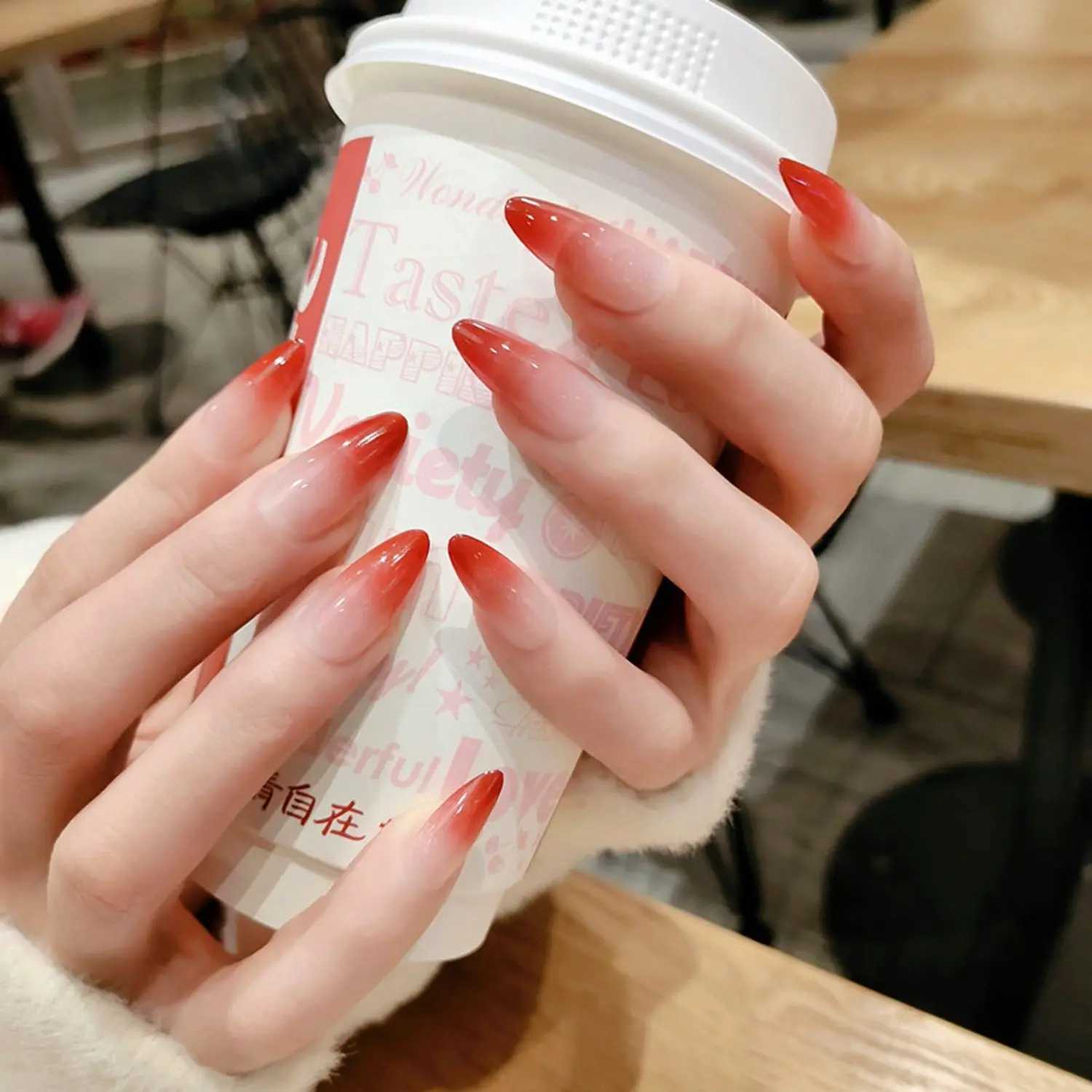 24pcs Gradient Wearable Fake Nail Press on Nail High Heel Fake Nail Long Fashion Detachable Fully Covered Nail TipW250120
