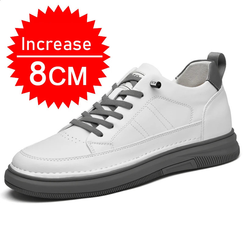 Casual Elevator for Men Height Increase White Black 6/8CM Tall Shoes Lift Sneakers 250209