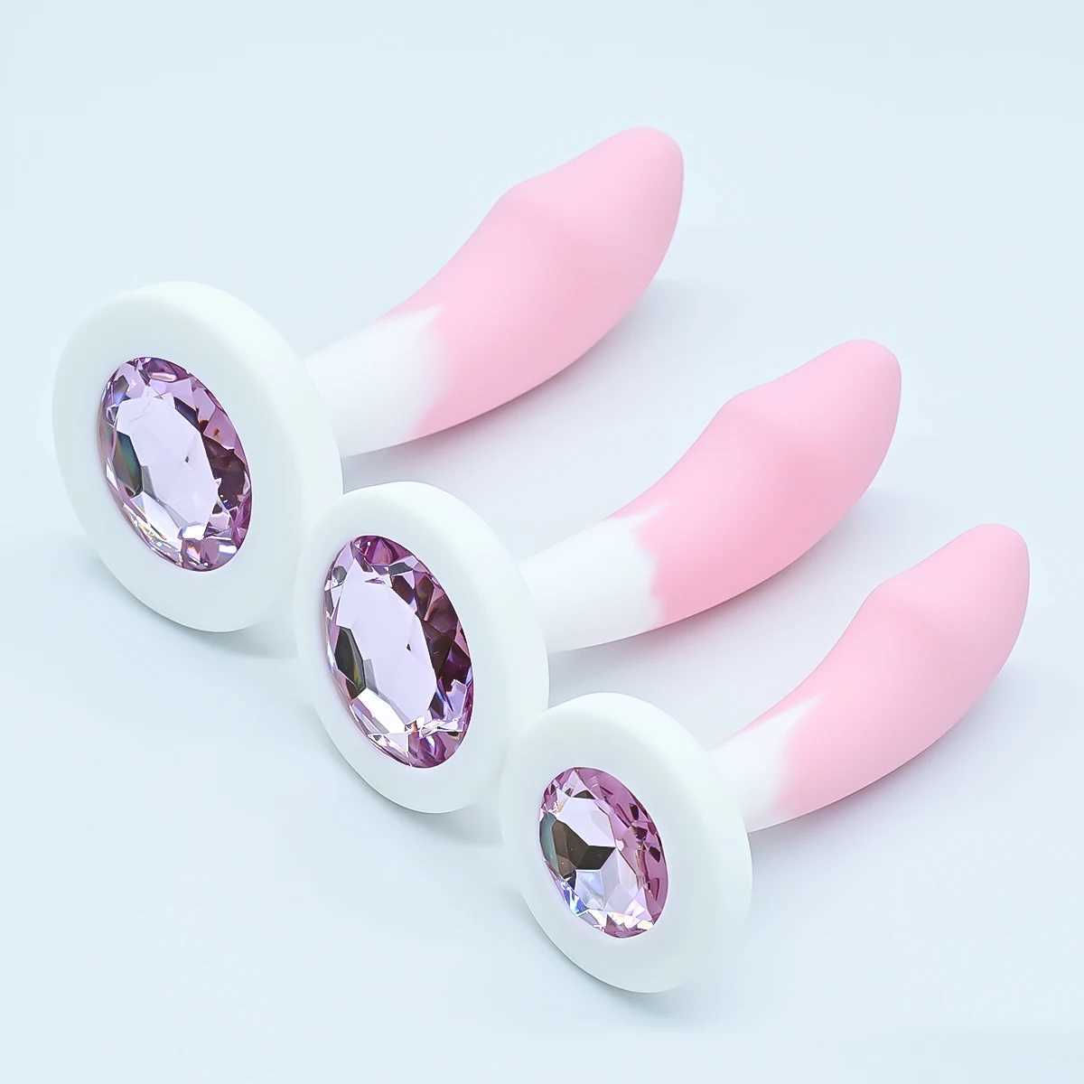 Silicone Anal Plug G-point Massage Gem Crystal Base Butt Plug Anal Masturbation Stimulator Anal Dilatancy Dildos Adult Sex ToysXJ250121
