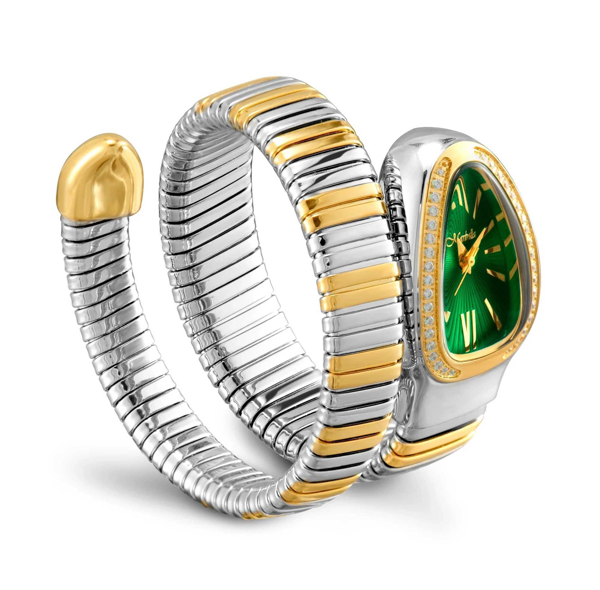 Classic Snake Shape Watch For Wen Gold Silver Scale Bracelet Wens Watches Bling Diamonds Quartz Ladies Wristwatch X250203