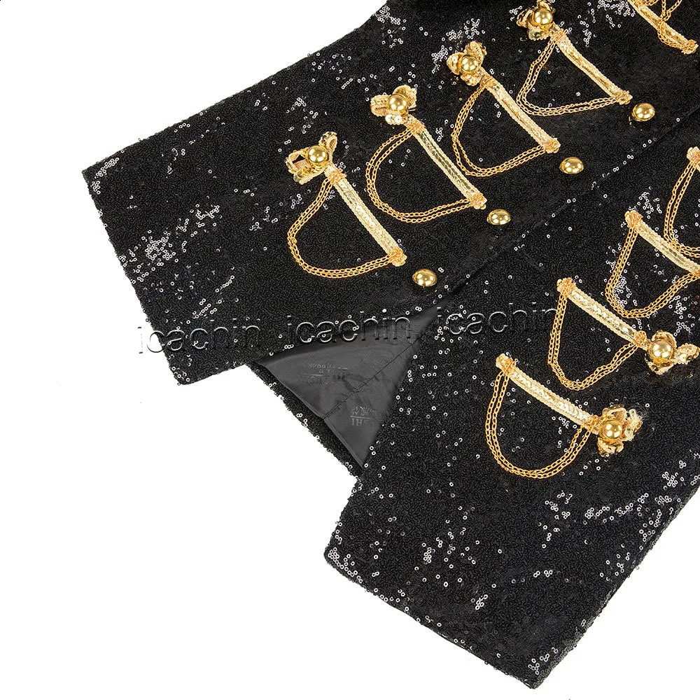 Men Sequin Uniform Stage Jacket MJ Costume Blazer Masculino Black Red Blue Silver Glitter EXO Suit 250106