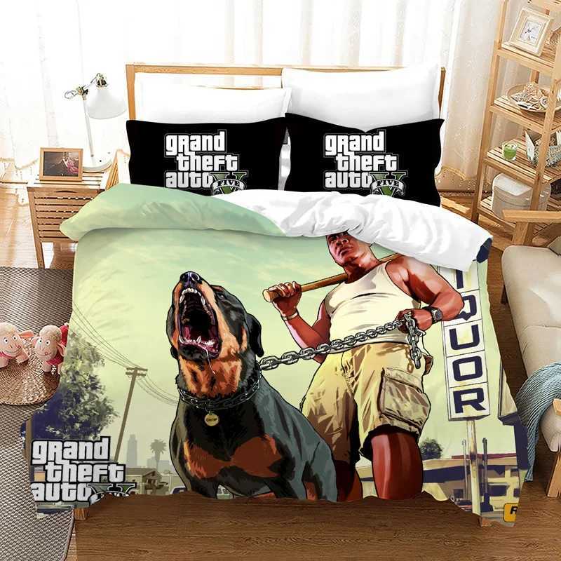 Game GTA V Bedding Set Cartoon Duvet Covers case 5 Comforter Bedding Sets Bed Linens Bedclothes(No Sheet) X250203