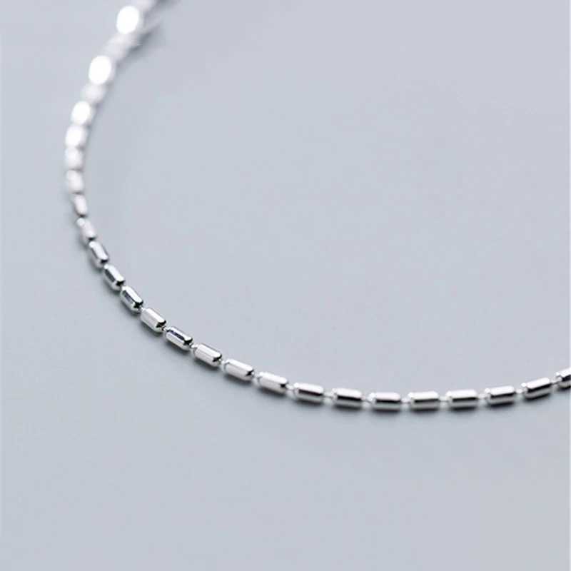 WOOZU Real 925 Sterling Silver Minimalism Square Link Chain Anklet For Women Party Girls Classic Foot Jewelry Gift AccoriesXJ250121