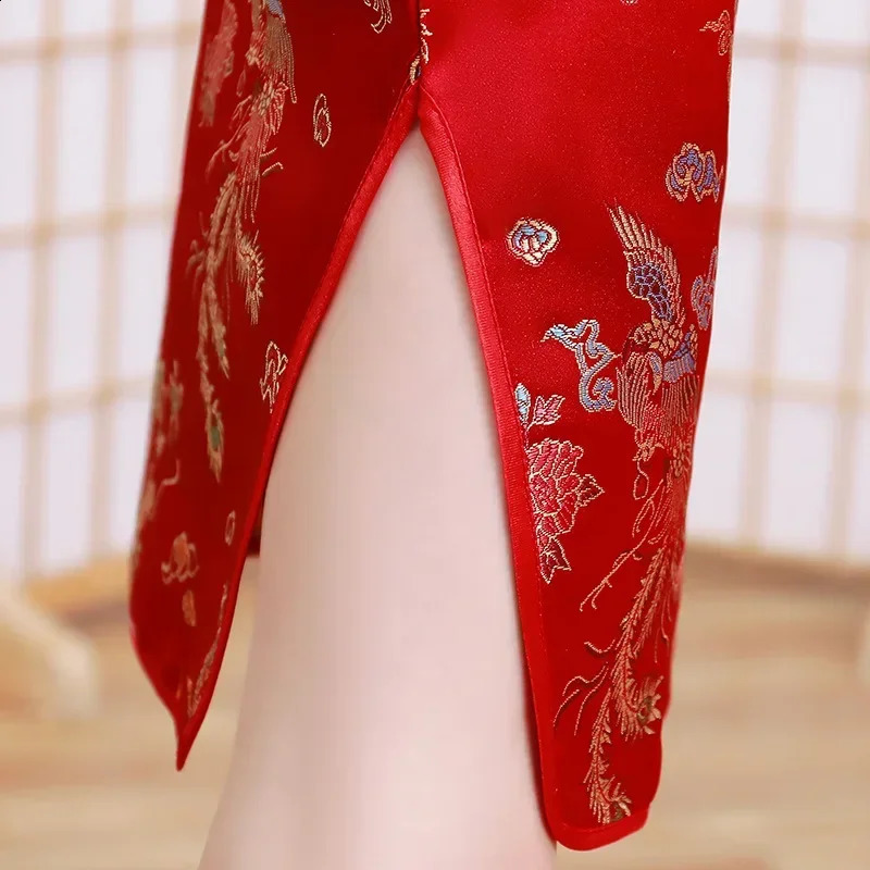 Fashion Modern Cheongsam Children Girls Dresses Summer Baby Casual Qipao Costumes Kids Clothes Chinese Style Girl Dress Vestidos 250116