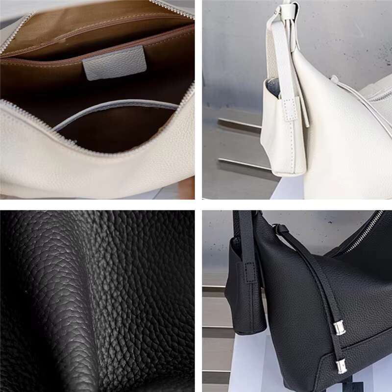 Hifashion Cowhide Genuine Leather Underarm Shoulder Bags For Women New 2025 Trend Designer Crossbody Purses Hobo Ladies Handbags