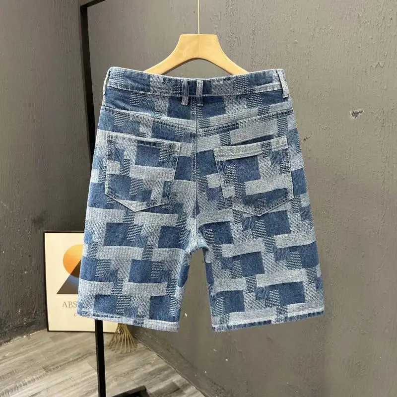 Mens Korean Style Boyfriend Streetwear Casual Knee Length Denim Shorts Summer Fashion Handsome Half Pants Luxury Brand Jeans X250203