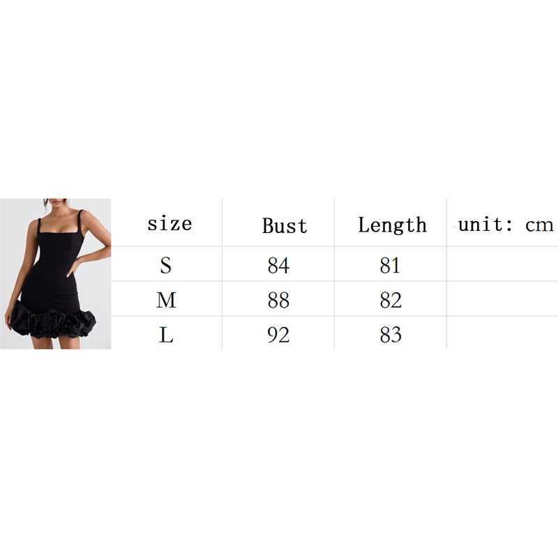 Summer New Pure Color Sundress Sexy Spaghetti Strap Pleated Ruffle Hem Mini Dress Women Club Party Dresses Bodycon Club DressXJ250115