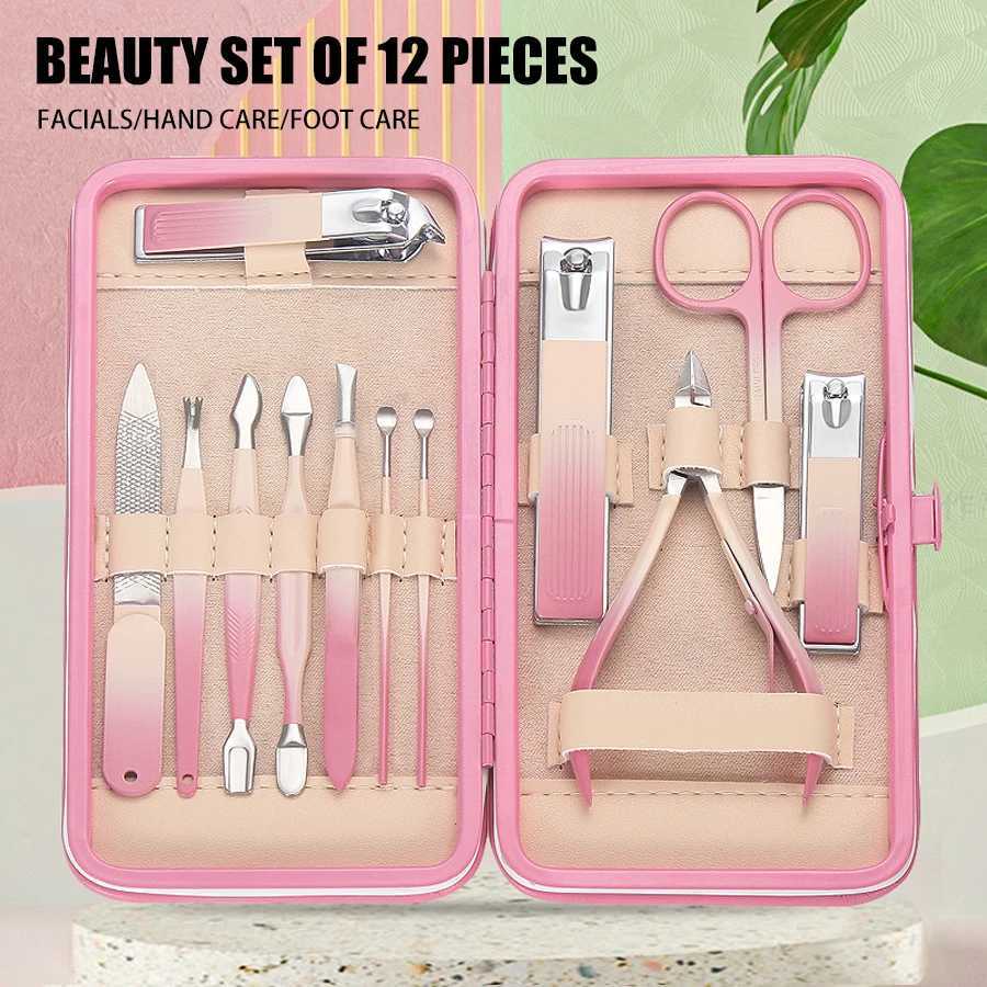 12 Pcs Manicure Cutters Nail Clipper Set Stainless Steel Ear Spoon Nail Clippers Pedicure Nail Art Tool ManicureXJ250116