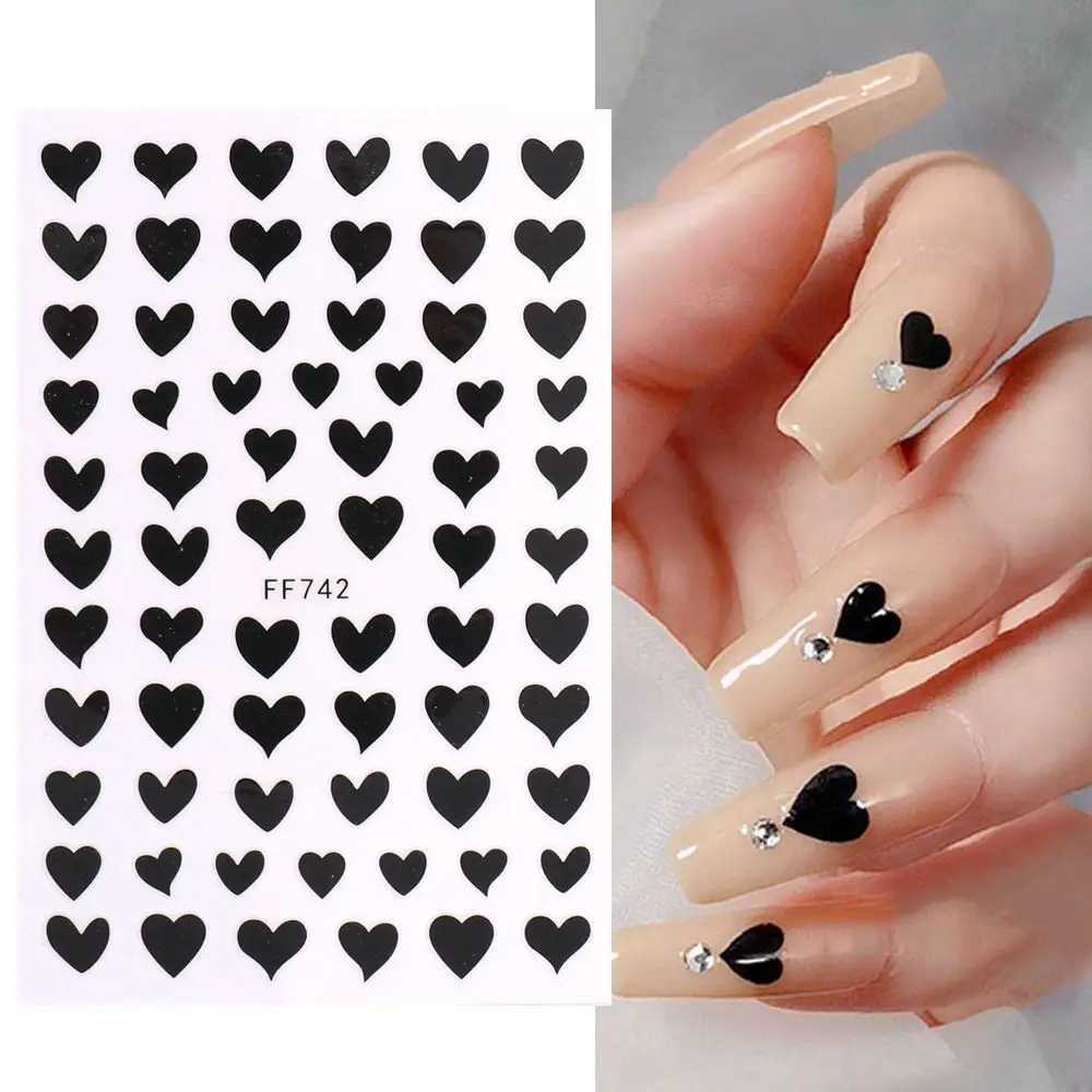 3D Nail Stickers Heart Love Design Nail Art Decals Valentines Letters Adhesive Transfer Sliders 2025 Manicure Tattoo DecorationsXJ250120