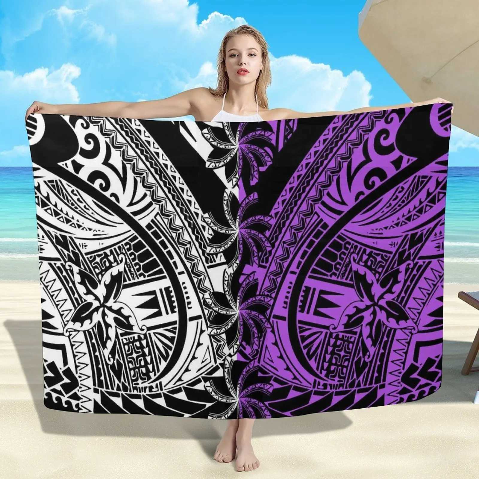 Custom Sarong Vintage Art Print Polynesian Sunblock Casual Sarong Womens Summer Beach Bikini Wr Scarf W250120