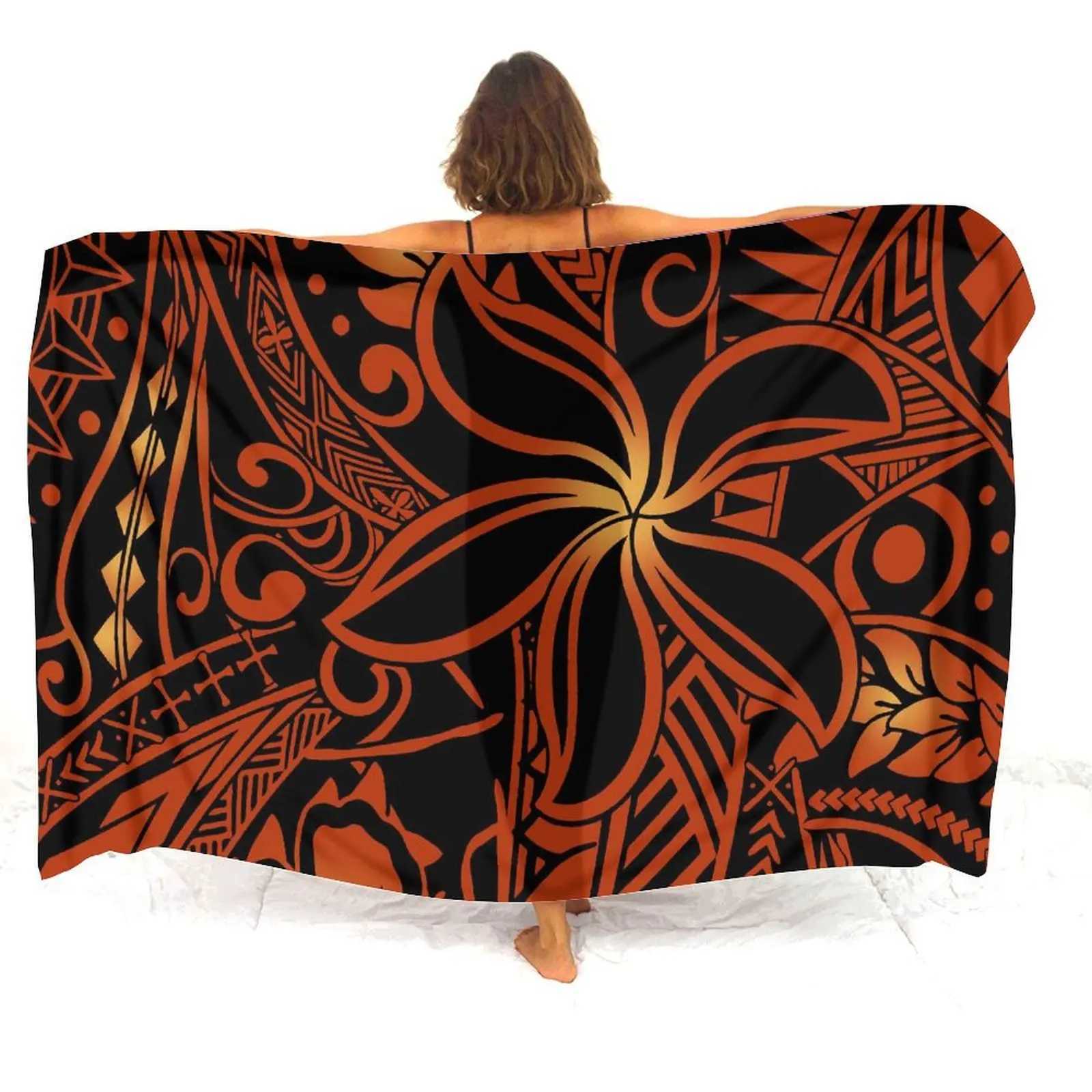 Soft fabric Sarong custom Polynesian tribal art printing womens elegant Shl beach party windproof Dr. Sarong W250120
