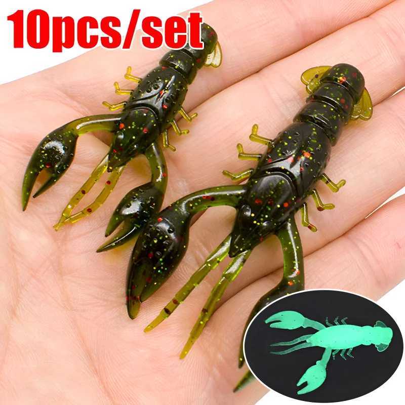 5/10pcs Soft Fish Lures Artificial Shrimp Baits Fishing Tackle Lobster Crayfish Worm Eel Needfish Swimbaits Jig Fishing ToolsXJ250122