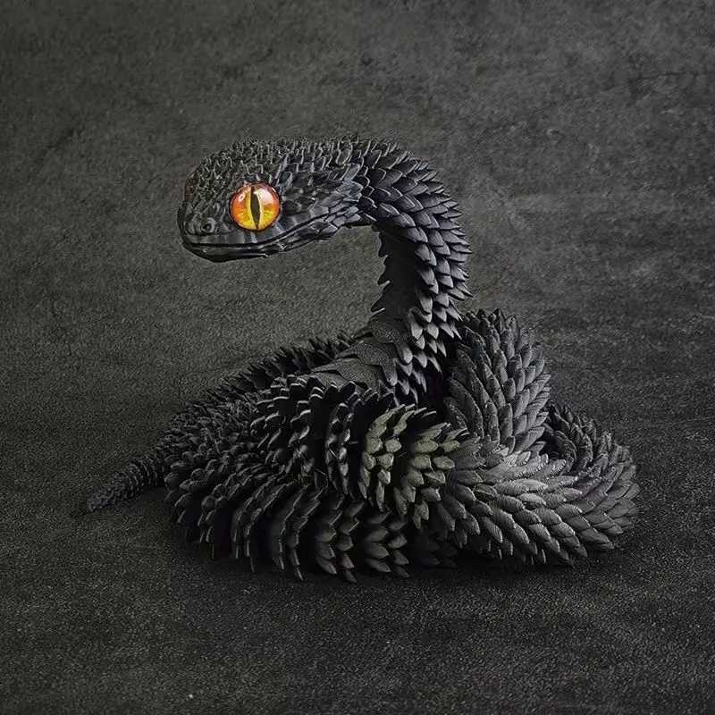 3D Snake Dragon Printed Figures New Year Decoration 2025 Traditional Table Ornament 3d Toys for Kids Christmas Gift Free shipping