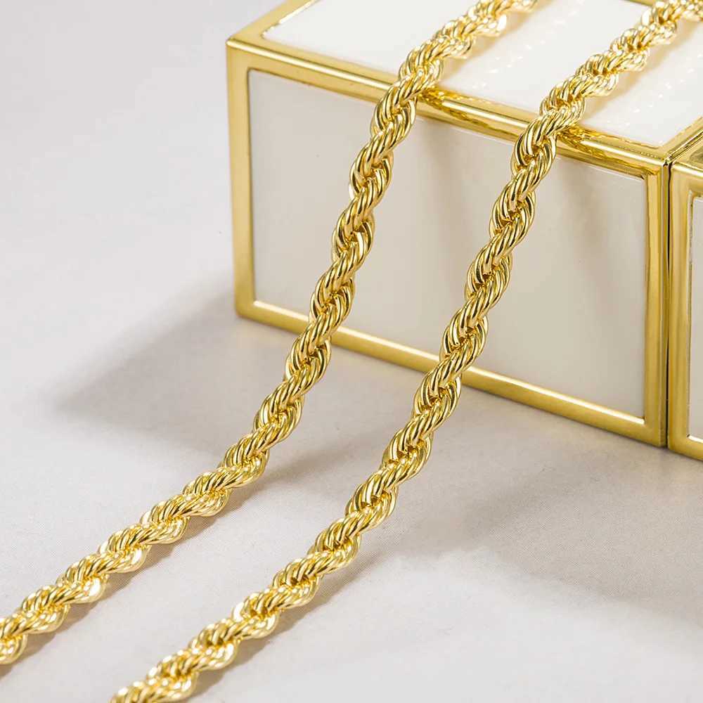 Men 1005 Sterling Silver 3mm Twist Rope Chain Necklace Women Diamond Cut Clasp Box Chain 16-30 inch Chocker Jewelry Boy GiftsXJ250114