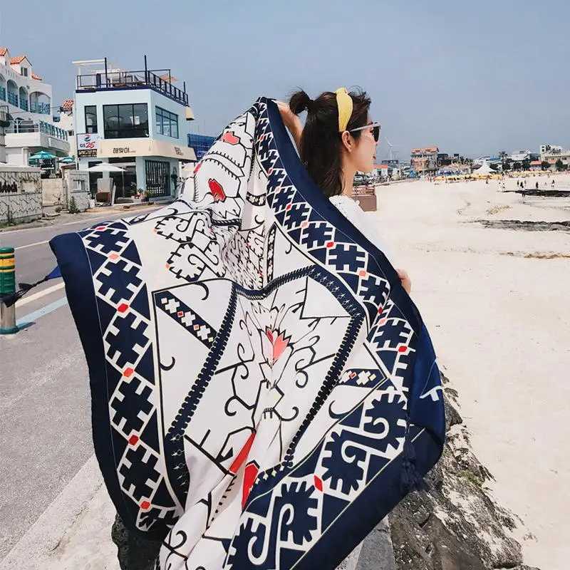 Hot twill cotton Pareo 90x180cm rectangular scarf swimsuit bikini set autumn beach sarong summer sunburn protection set W250120