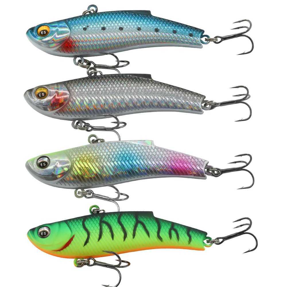 ESFISHING bulk 4pcs Hard Bait DEFO VIB 70mm15g Pike Winter Ice Fishing Lure Tackle Sinking Icsa Artificial WobblersXJ250122