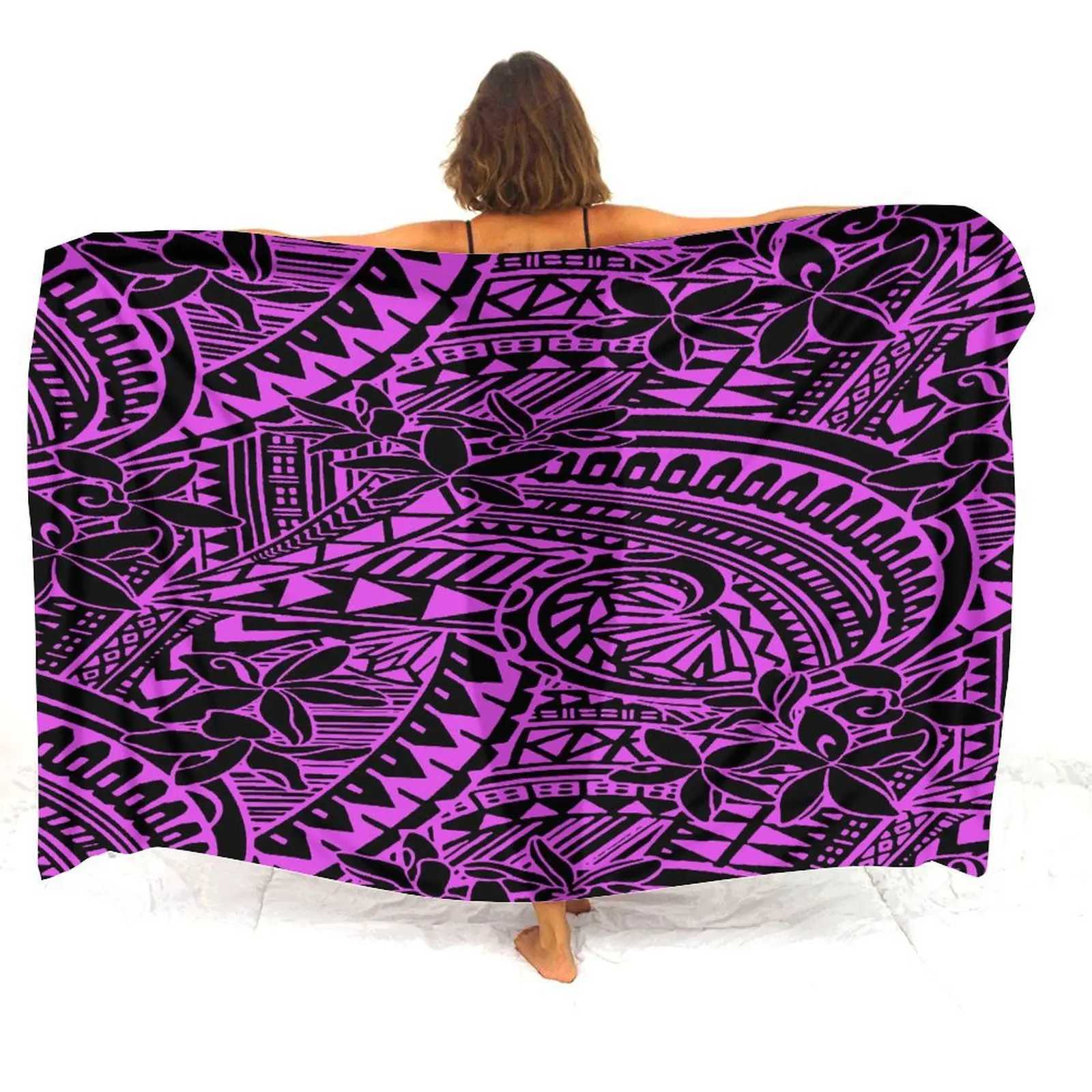 Comfortable Soft Fabric Seaside Veil Womens High Quty Sarong Sun Protection Veil Print Polynesian Tribal Ethnic Style W250120
