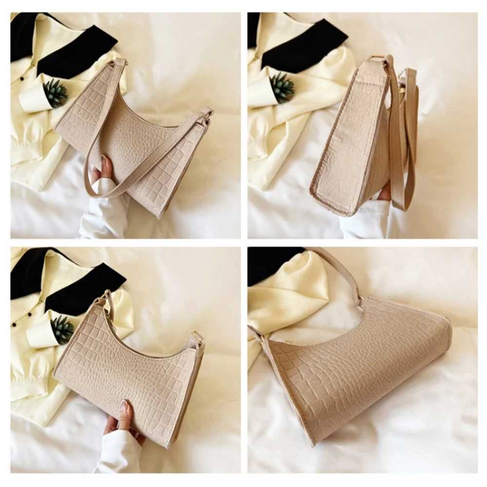 Fi Womens Felt Fabric Underarm Bag Vintage odile Pattern Shoulder Bag Solid Color Handbags Casual Solid Color CluhXJ250121
