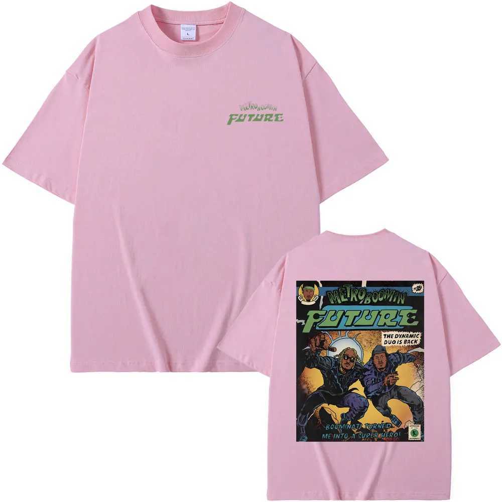 Rapper Metro Boomin Future Double Sided Print T-shirt Mens Hip Hop Oversized Tshirt Summer Tees Mens Casual Crewneck Streetwear X250203