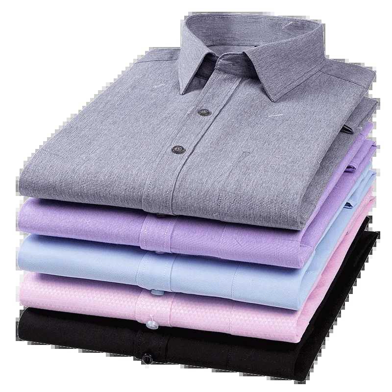 65%cotton plain shirts for men slim fit formal shirt white vintage designer clothing soft office long-sleeve tops New in shirtXJ250121