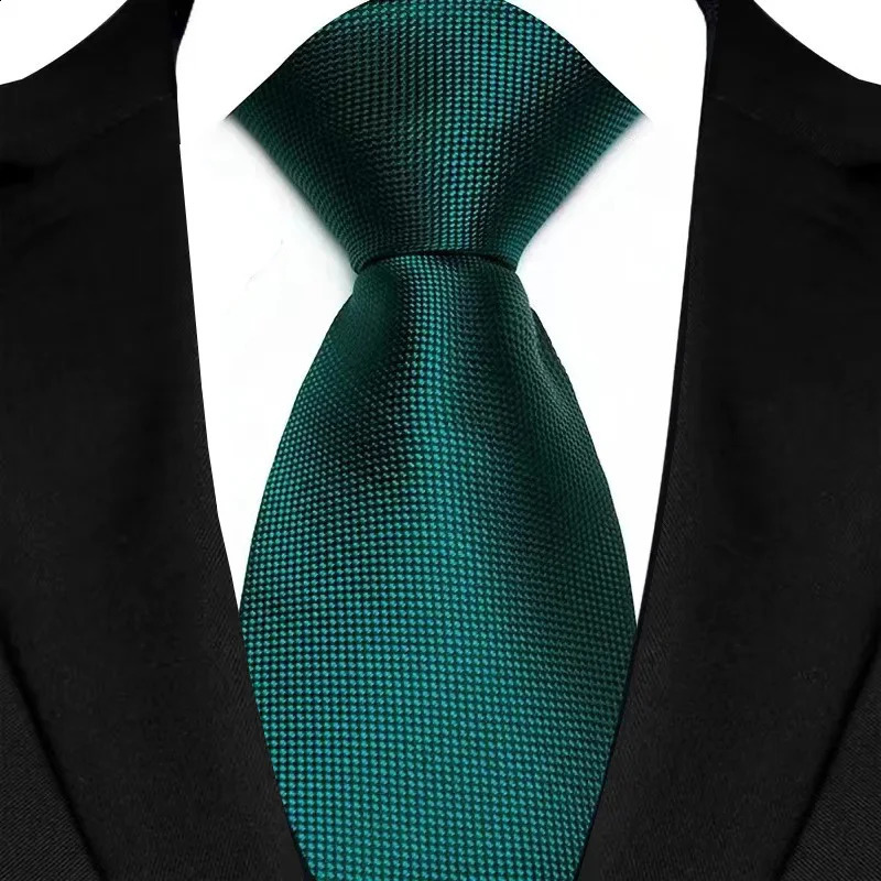 8CM Mens Necktie Green Color Stripes Floral Solid Ties For Man Groom Jacquard Woven Neck Tie Business Wedding Party 250114