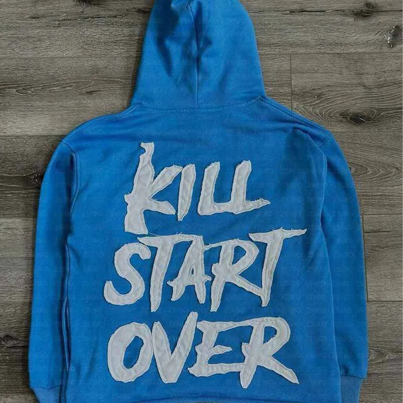 Y2k American High Street Trend Jacket Men Creative ed Zipper Hoodie Harajuku Fashion Retro Oversized Sweatshirt Women 250122