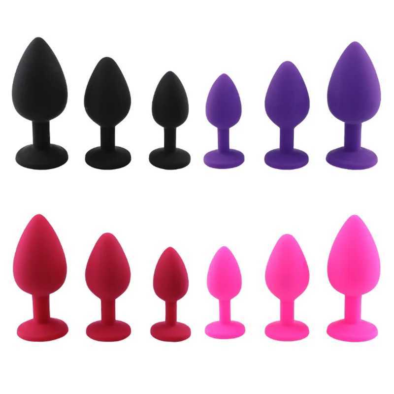 3 Size/set Metal Anal Plug Sex Toys Soft Silicone Butt Plug For Women/Men/Couples Adult Game Masturbator Anal S/M/L Diamond SexXJ250121