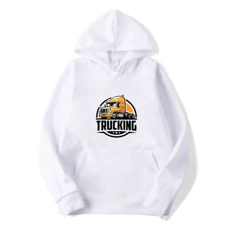 Trucking Print Pullover Top Mens Loose Street Hoodies Spring Autumn Long Sleeve Sweatshirts Outdoor Sport ClothesXJ2500118