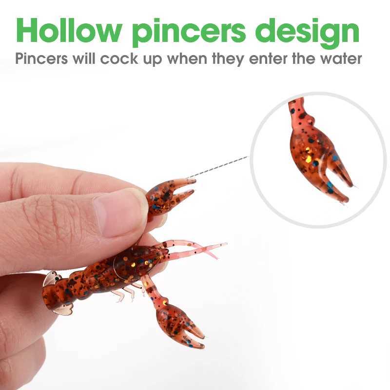 5/10pcs Soft Fish Lures Artificial Shrimp Baits Fishing Tackle Lobster Crayfish Worm Eel Needfish Swimbaits Jig Fishing ToolsXJ250122