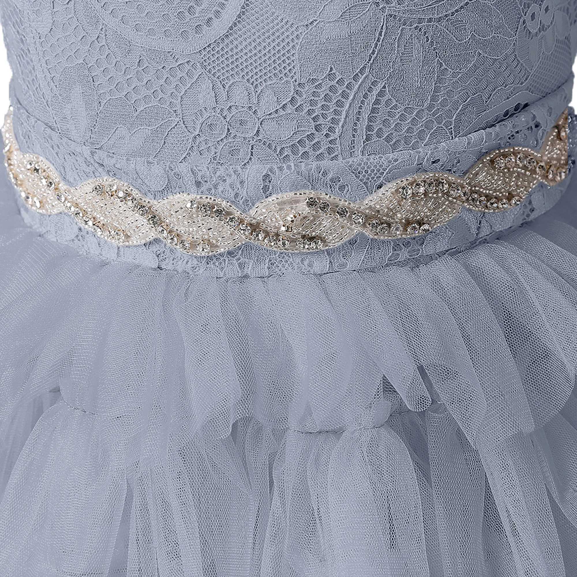 Dideyttawl Customized Grey Long Sleeves Princess Dress For Girls Lace Tulle Junior Concert Gown For Banquet Formal Party Winter X250203