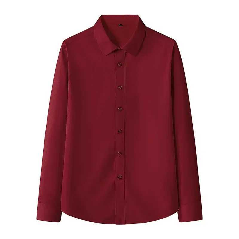 New Mens Long-sleeved Slim Shirt Business Casual Formal Office Shirt Male White Black Light Blue Navy Plus Size 8XL Solid ColorXJ250121