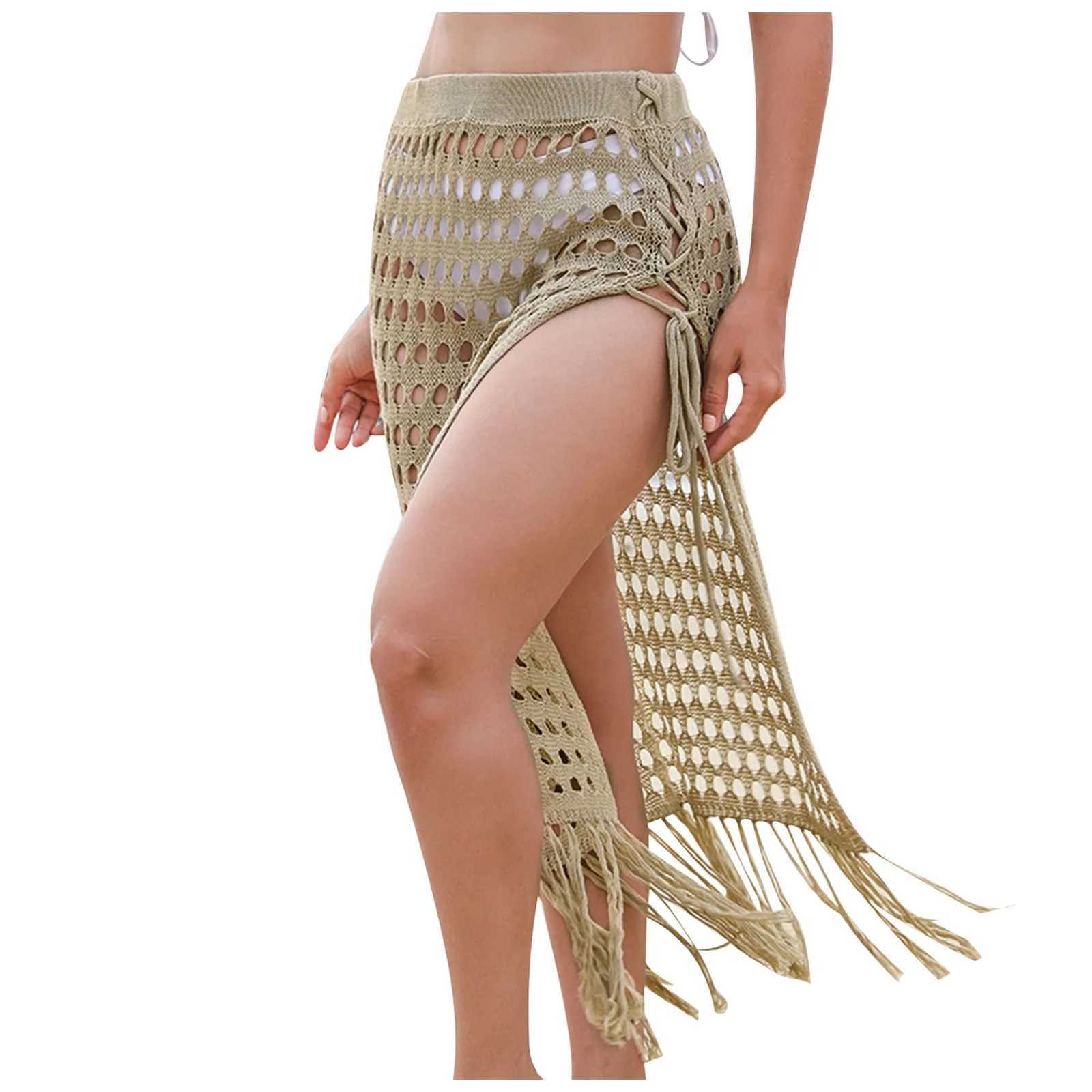 Swimsuits Cover Ups For Women Womens Skirts Solid Summer Beach Cover Up With Mesh Knitting Bathing Suit Cover-Ups Clothing W250120
