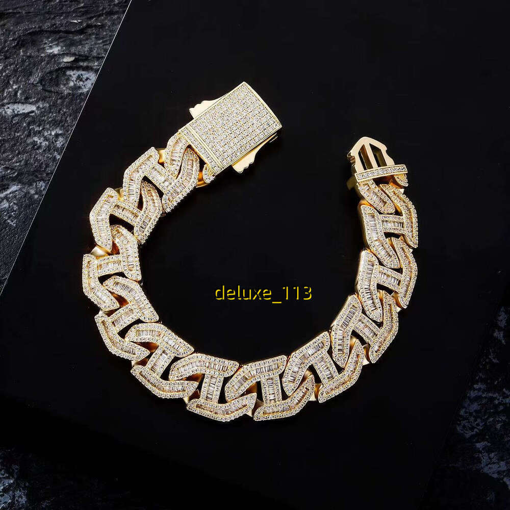 Hip Hop Bg Men Women Jewelry 15mm Brass Moissanite Dia Iced Out Cuban k Chain Necklace Bulk Order