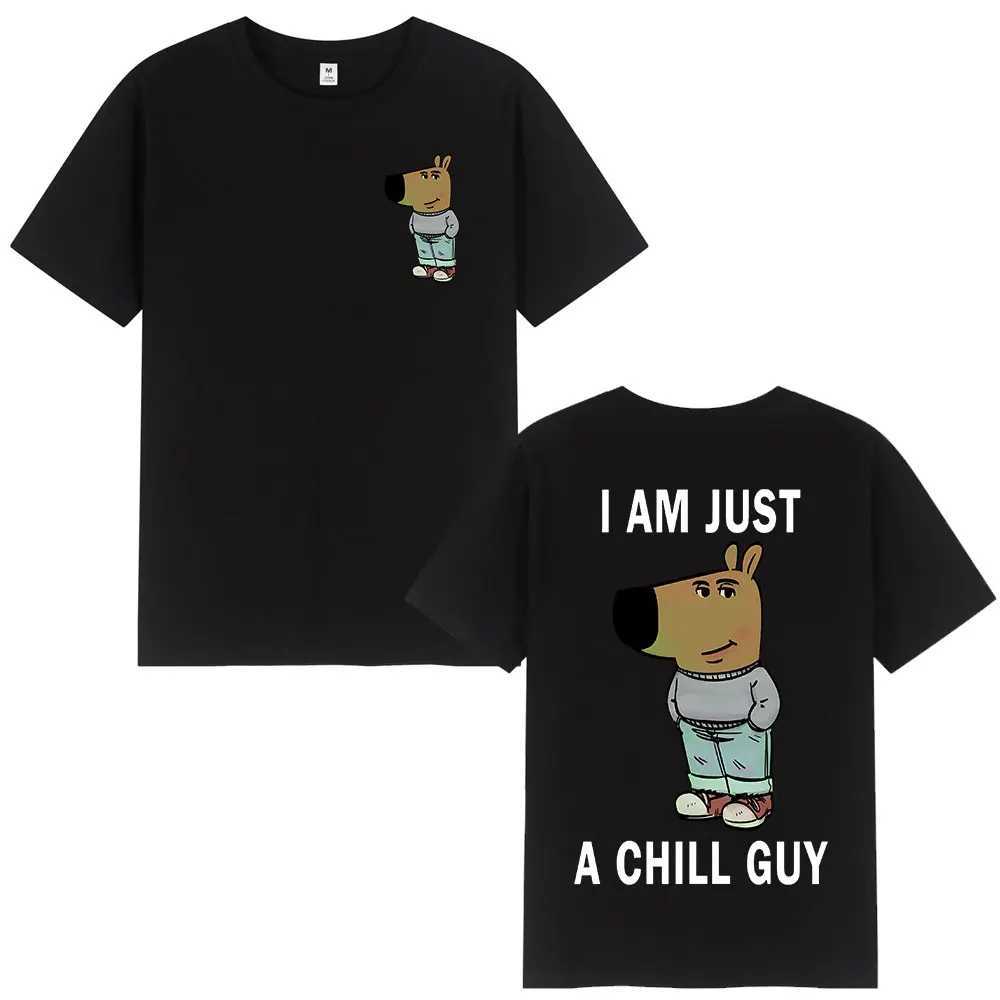 Im Just A Chill Guy Funny Meme T-shirts Men Women Clothing Fashion Oversized T Shirts Cotton Short Sleeve T-shirt Streetwear X250203
