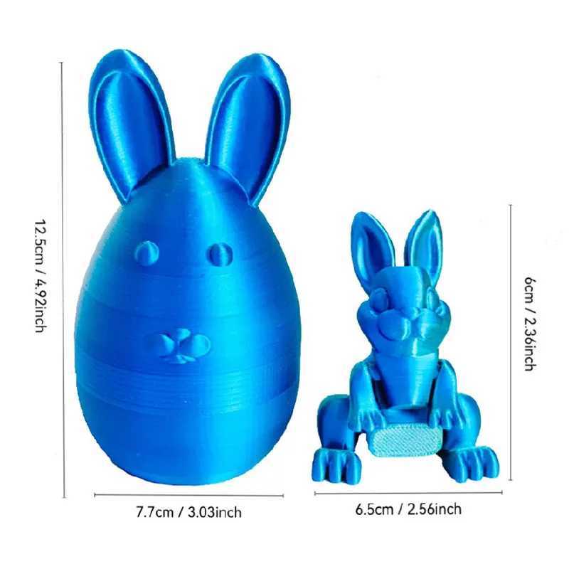 3d Printing Egg Set Cute Easter Decorations Rabbit Modle Movable Rotatable Articulated Desktop Ornament Kid Toy Free shipping