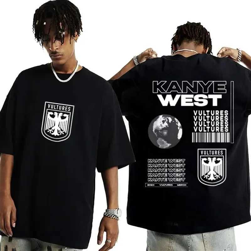 Rapper and West Album Vultures Graphics T Shirt Men Women Hip Hop Retro Punk T-shirt Man Fashion Oversized Loose T Shirts X250203