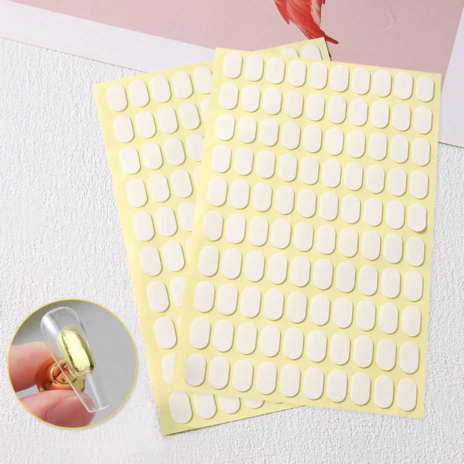 2 Sheets Traceless Double-side Adhesive Tape Gel For False Nails Display Stand Ultra-thin Soft Jelly Glue Sticker Manicure StripXJ250120